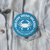 Badge Rond 10 Cm Hilton Head Island (crabe) (En situation)