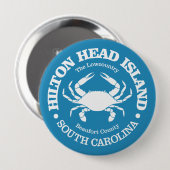 Badge Rond 10 Cm Hilton Head Island (crabe) (Devant & derrière)