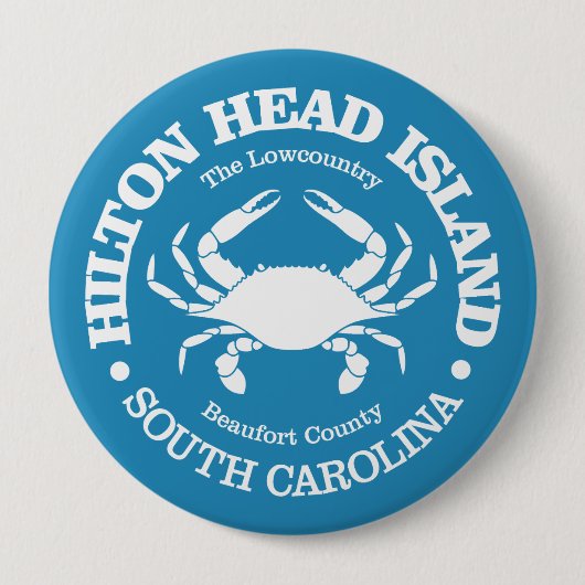 Badge Rond 10 Cm Hilton Head Island (crabe) (Devant)