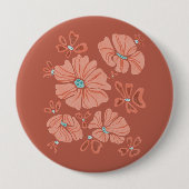 Badge Rond 10 Cm Hippie Blooms : Œuvre d'art abstraite sur le pouvo (Devant)