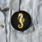 Badge Rond 10 Cm Hippocampe Polygonal Or (En situation)