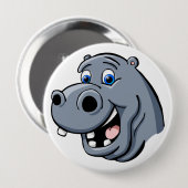 Badge Rond 10 Cm Hippopotame de bande dessinée (Devant & derrière)