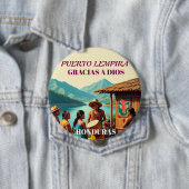 Badge Rond 10 Cm  Honduras Puerto LEMPIRA Retro poster (En situation)