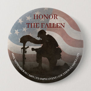 Badge Rond 10 Cm Honorez les disparus