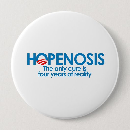 Badge Rond 10 Cm Hopenosis et quatre ans de réalité (Devant)