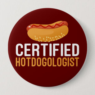 Badge Rond 10 Cm Hotdogs, poubelles de concours Hotdog