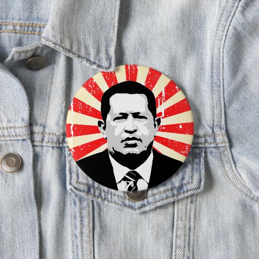 Badge Rond 10 Cm Hugo Chavez (En situation)