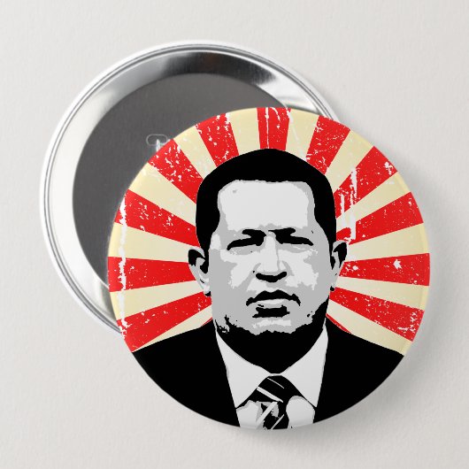Badge Rond 10 Cm Hugo Chavez (Devant & derrière)