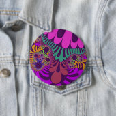 Badge Rond 10 Cm Humeur violette et rose (En situation)