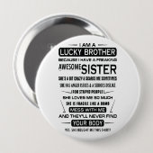 Badge Rond 10 Cm I. A. Lucky Brother Christmas (Devant & derrière)