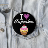 Badge Rond 10 Cm I Love Cupcakes - SRF (En situation)