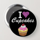 Badge Rond 10 Cm I Love Cupcakes - SRF (Devant & derrière)