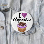 Badge Rond 10 Cm I Love Cupcakes - SRF (En situation)