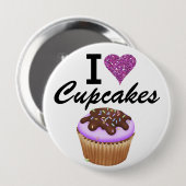Badge Rond 10 Cm I Love Cupcakes - SRF (Devant & derrière)