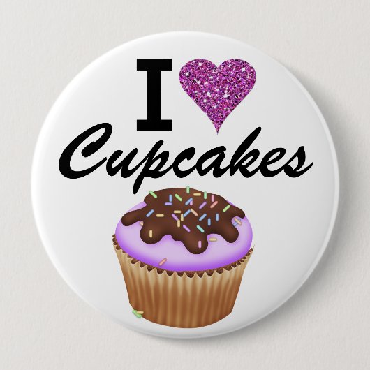 Badge Rond 10 Cm I Love Cupcakes - SRF (Devant)