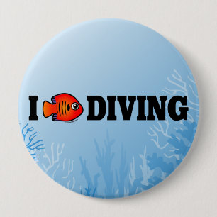 Badge Rond 10 Cm I Love Diving