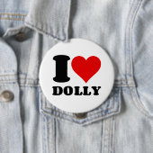 BADGE ROND 10 CM I LOVE DOLLY (En situation)