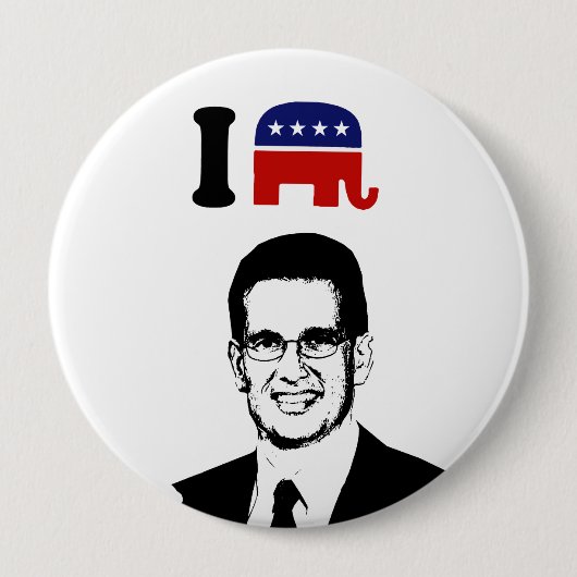 Badge Rond 10 Cm I Love Eric Cantor (Devant)
