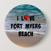 Badge Rond 10 Cm I Love Fort Myers Beach (Devant)
