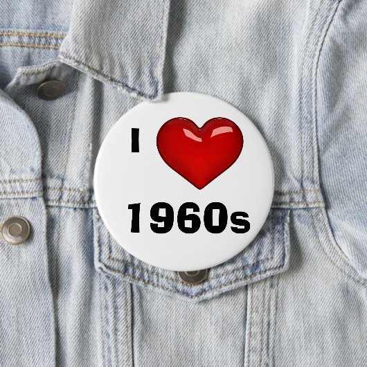 Badge Rond 10 Cm I LOVE (HEART) 1960s modifiable (En situation)