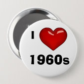 Badge Rond 10 Cm I LOVE (HEART) 1960s modifiable (Devant & derrière)