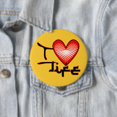 Badge Rond 10 Cm i Love Life Button (En situation)