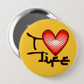 Badge Rond 10 Cm i Love Life Button (Devant & derrière)