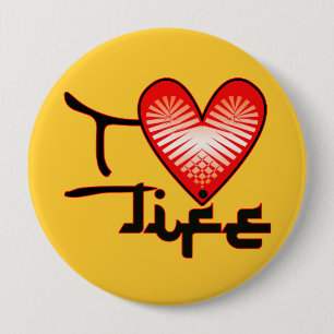 Badge Rond 10 Cm i Love Life Button