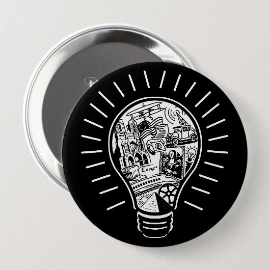 Badge Rond 10 Cm Idées géniales (Devant & derrière)