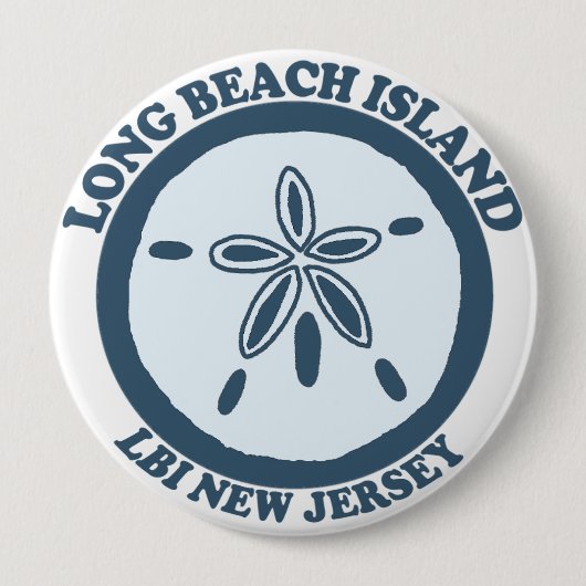 Badge Rond 10 Cm Île de Long Beach (Devant)
