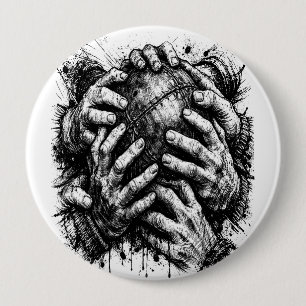 Badge Rond 10 Cm Illustration à l'encre d'art sombre des Orcades –