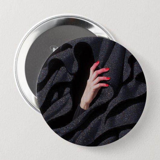 Badge Rond 10 Cm Illustration de main de hijab étoilé caché (Devant & derrière)