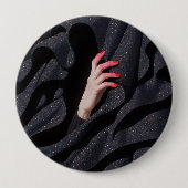 Badge Rond 10 Cm Illustration de main de hijab étoilé caché (Devant)