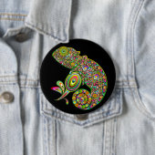 Badge Rond 10 Cm Imaginaire psychédélique de Chameleon (En situation)