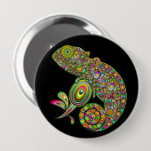 Badge Rond 10 Cm Imaginaire psychédélique de Chameleon (Devant & derrière)