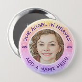 Badge Rond 10 Cm In Love Memory Rainbow Custom Photo Memorial (Devant & derrière)