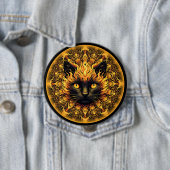 Badge Rond 10 Cm Inferno Kitty Mandala (En situation)