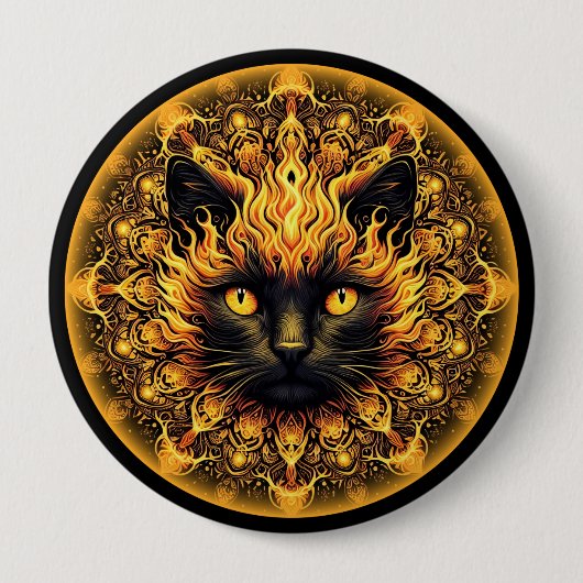 Badge Rond 10 Cm Inferno Kitty Mandala (Devant)