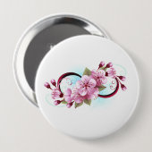 Badge Rond 10 Cm Infinité avec les fleurs Sakura (Devant & derrière)