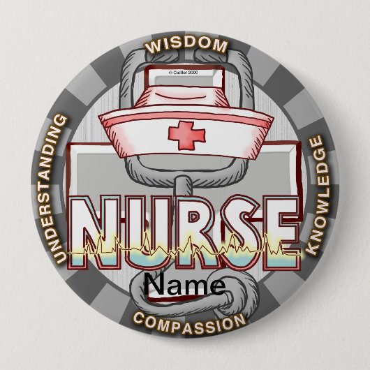 Badge Rond 10 Cm Infirmière (Devant)