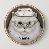 Badge Rond 10 Cm infirmière de chat perse (Devant)