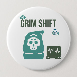 Badge Rond 10 Cm Infirmière de l'équipe sinistre - Épinglette ronde