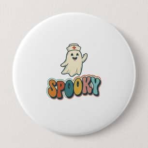 Badge Rond 10 Cm Infirmière Halloween Fantôme Étrange Rétro Drôle_1