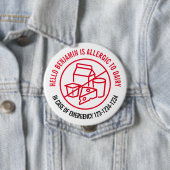 Badge Rond 10 Cm Insigne d'allergie laitière (En situation)