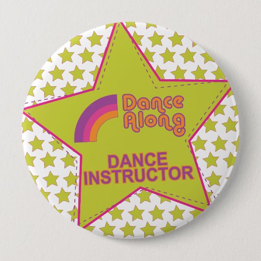 Badge Rond 10 Cm instructor_button de dancealong_star_dance (Devant)