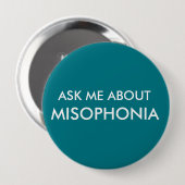 Badge Rond 10 Cm Interrogez-moi au sujet de Misophonia (Devant & derrière)
