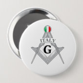 Badge Rond 10 Cm Italy freemasonry sign (Devant & derrière)