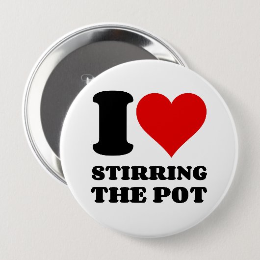 BADGE ROND 10 CM J'ADORE STIROTER LE POT (Devant & derrière)