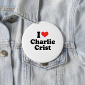 Badge Rond 10 Cm J'aime Charlie Crist (En situation)