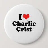 Badge Rond 10 Cm J'aime Charlie Crist (Devant)
